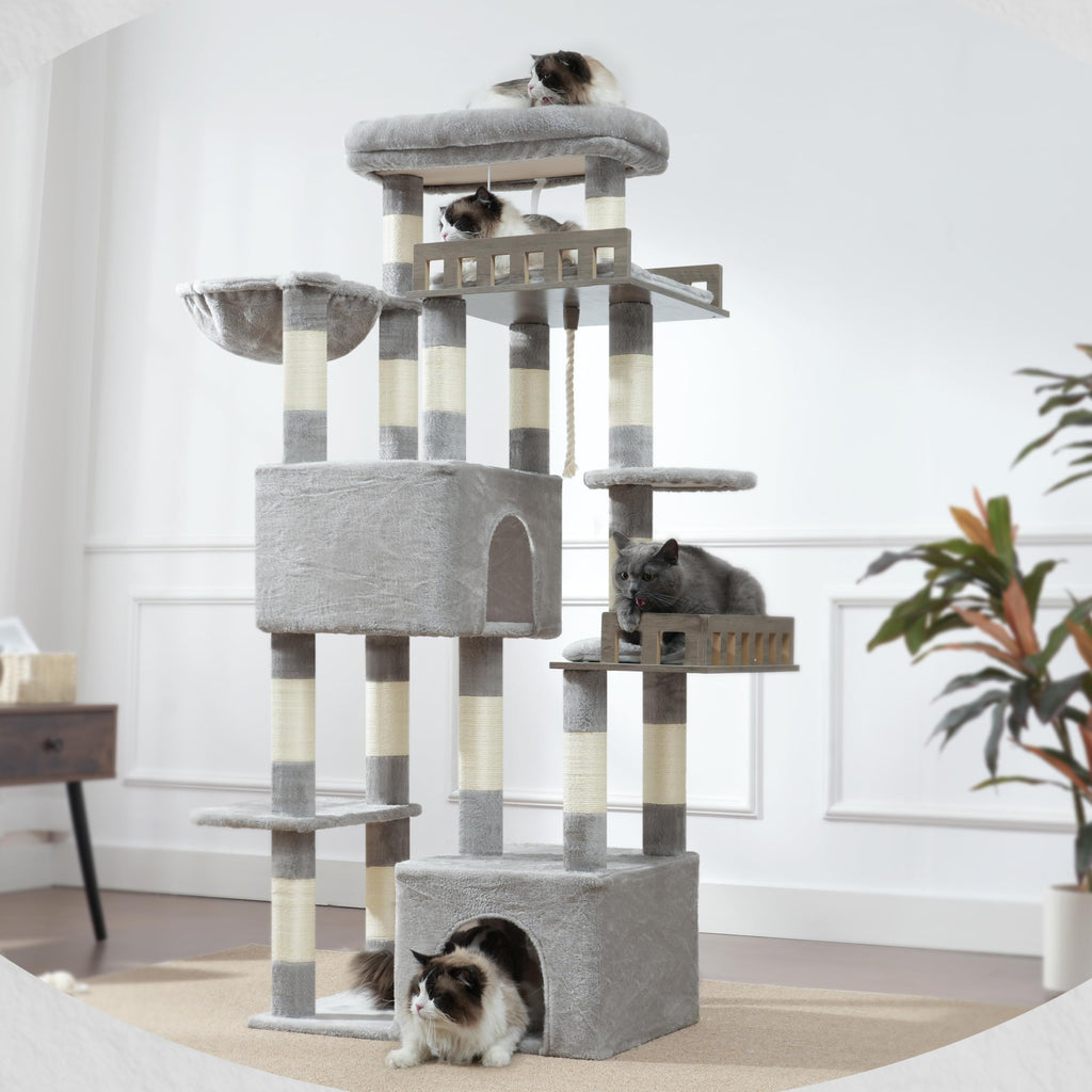 Gitelsnour Maine Coon Cat Tree, Heavy Duty Cat Tower for 20 lbs+, GCT033W