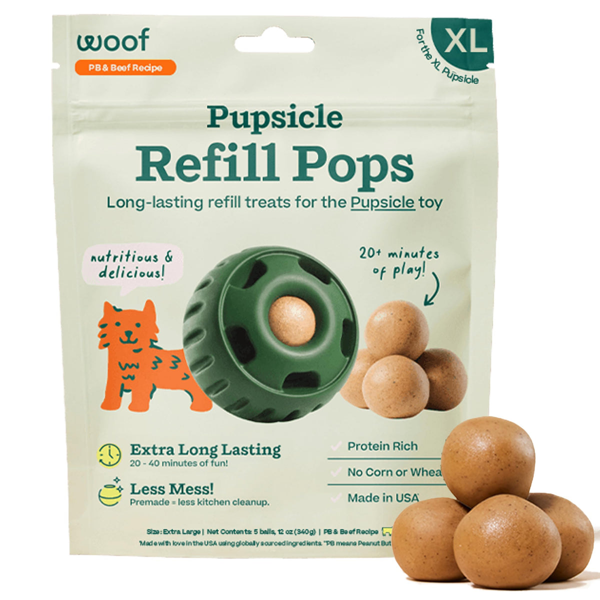 WOOF Pupsicle Birthday Refill Pops Dog Treats, XL