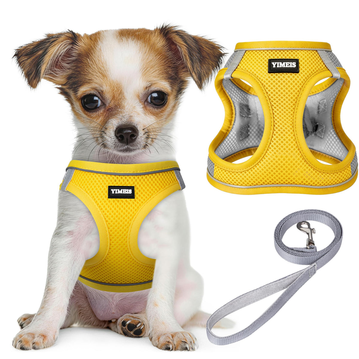 No Pull Dog Puppy Harness and Leash Set Reflective Mesh Vest Small