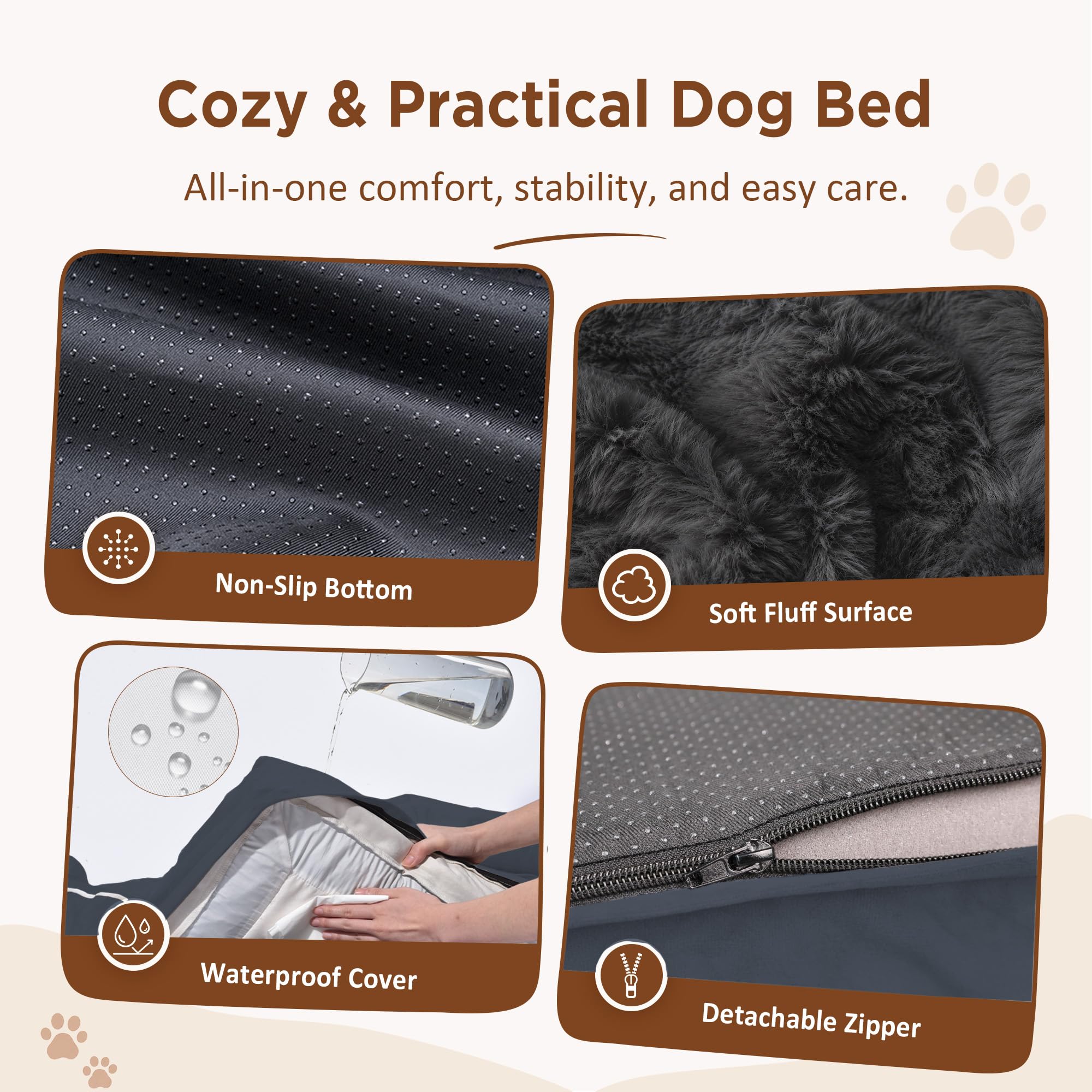 Comfort Expression Waterproof Orthopedic Dog Bed for Extra Large Dogs