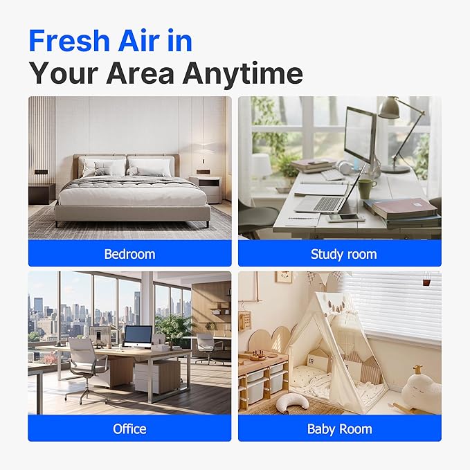 Air Purifiers for Bedroom Home with Sleep Mode for Smoke Pet Dander Odors, Small Air Purifier with Fragrance Sponge, Blue Ambient Light, 23dB Quiet, 2 Pack Black