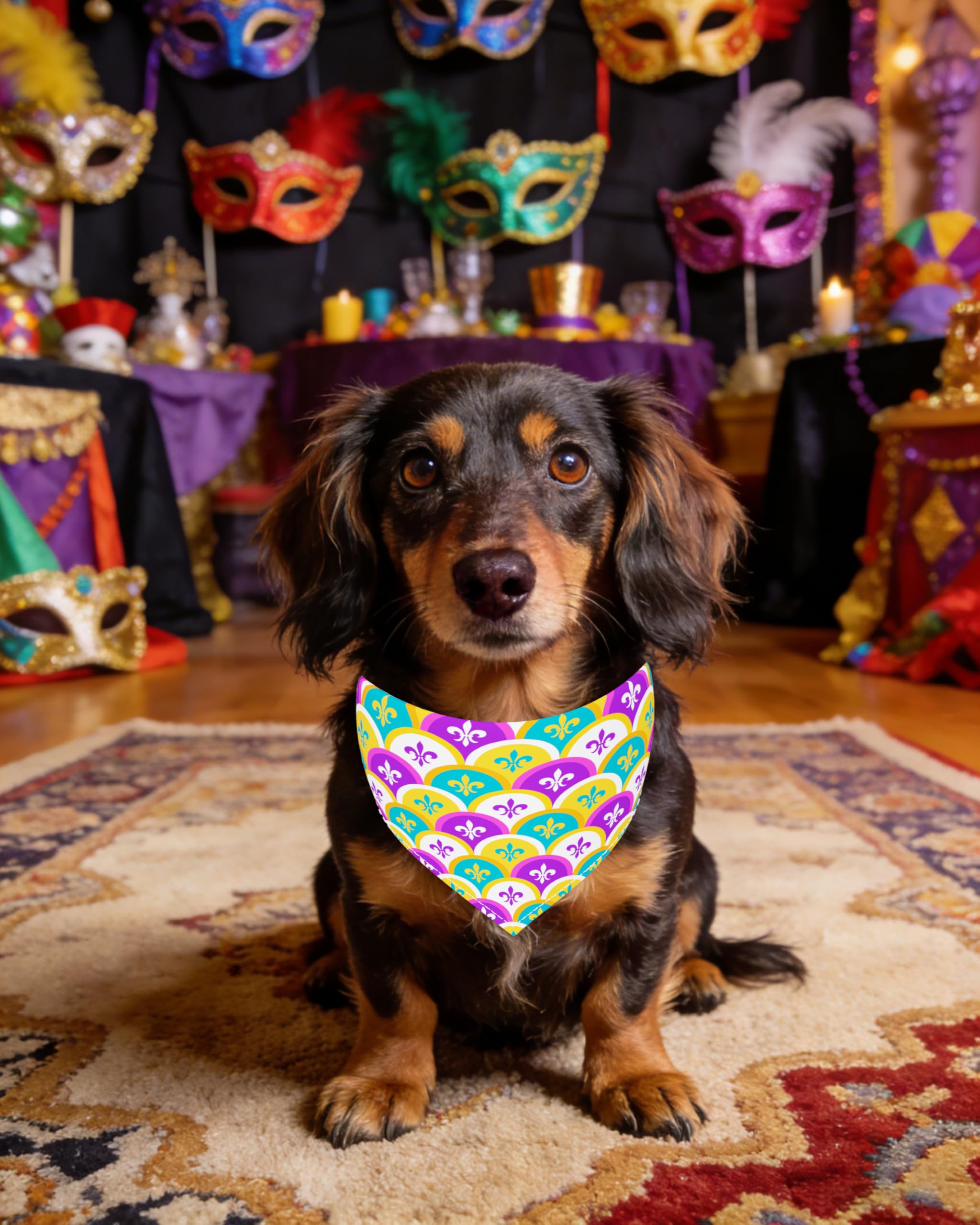 PET SHOW 50 Pack Mardi Gras Dog Bandanas Bulk for Medium Dogs
