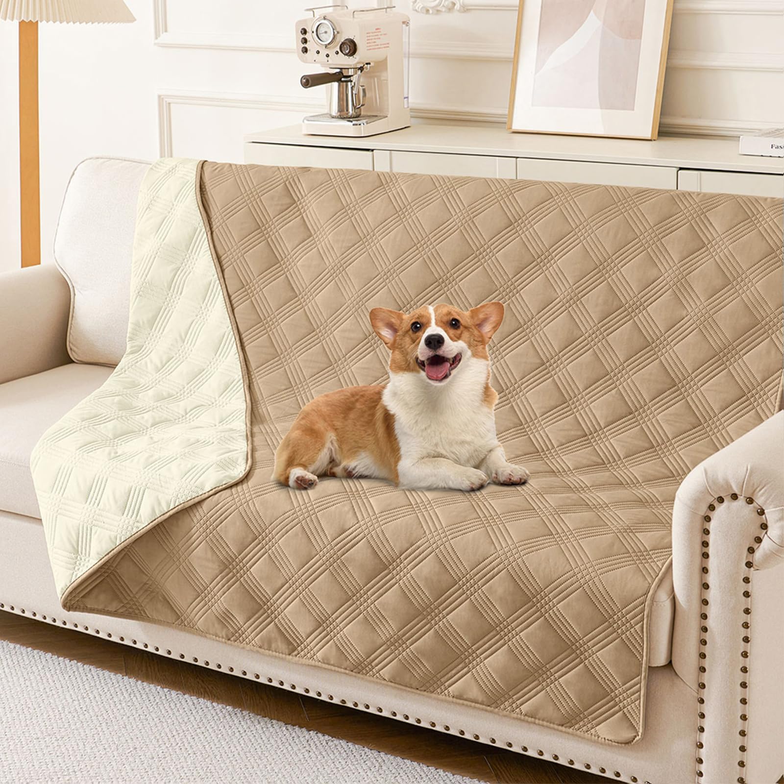 hyha Waterproof Reversible Dog Blanket, Soft Couch Cover for Dogs Washable — 30x53 Inch — 52x82 Inch