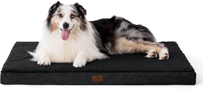 Bedsure Washable Dog Crate Bed for Large Size with Comfy Sherpa