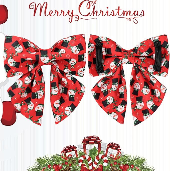 UP URARA PUP Christmas Dog Collar with Bow Tie, Christmas Collar for Puppy Girl Boy Dog or Cat, Bowtie Dogs Collars with Durable Metal Buckle, Cute Pet Collars, XS