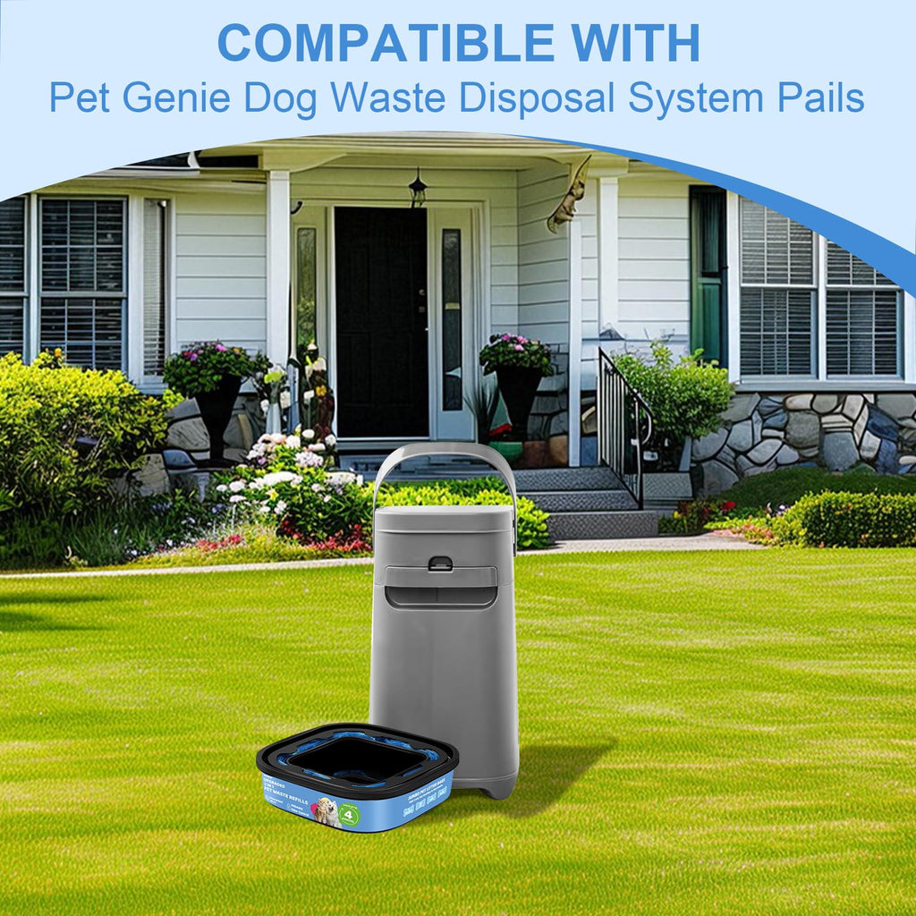Genie Refill Bags for Cat Dog 2 Pack - Total 56FT Lasts Up to 8 Months - 2026 New Superior Odor Control for Dog Poop Cat Litter Bags - Pet Waste Refill Bags Fits Pet Genie and Litter Genie Pails