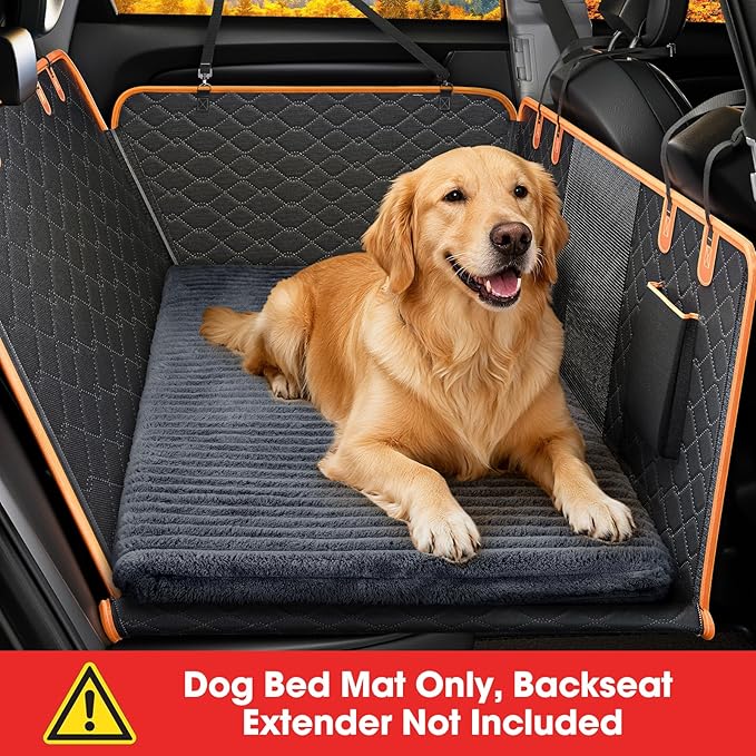 FURTIME Backseat Pet Bed Mat, Non-Slip Washable Dog Bed for Car Back Seat
