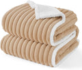 Bedsure ComfyFleece™ Waterproof Dog Blankets for Medium Dogs - Soft Puppy Cat Blanket Corduroy Fleece Washable, Cozy Calming Reversible Furniture Protection for Pet Kitten Doggy,30"x40", Tuscan Beige
