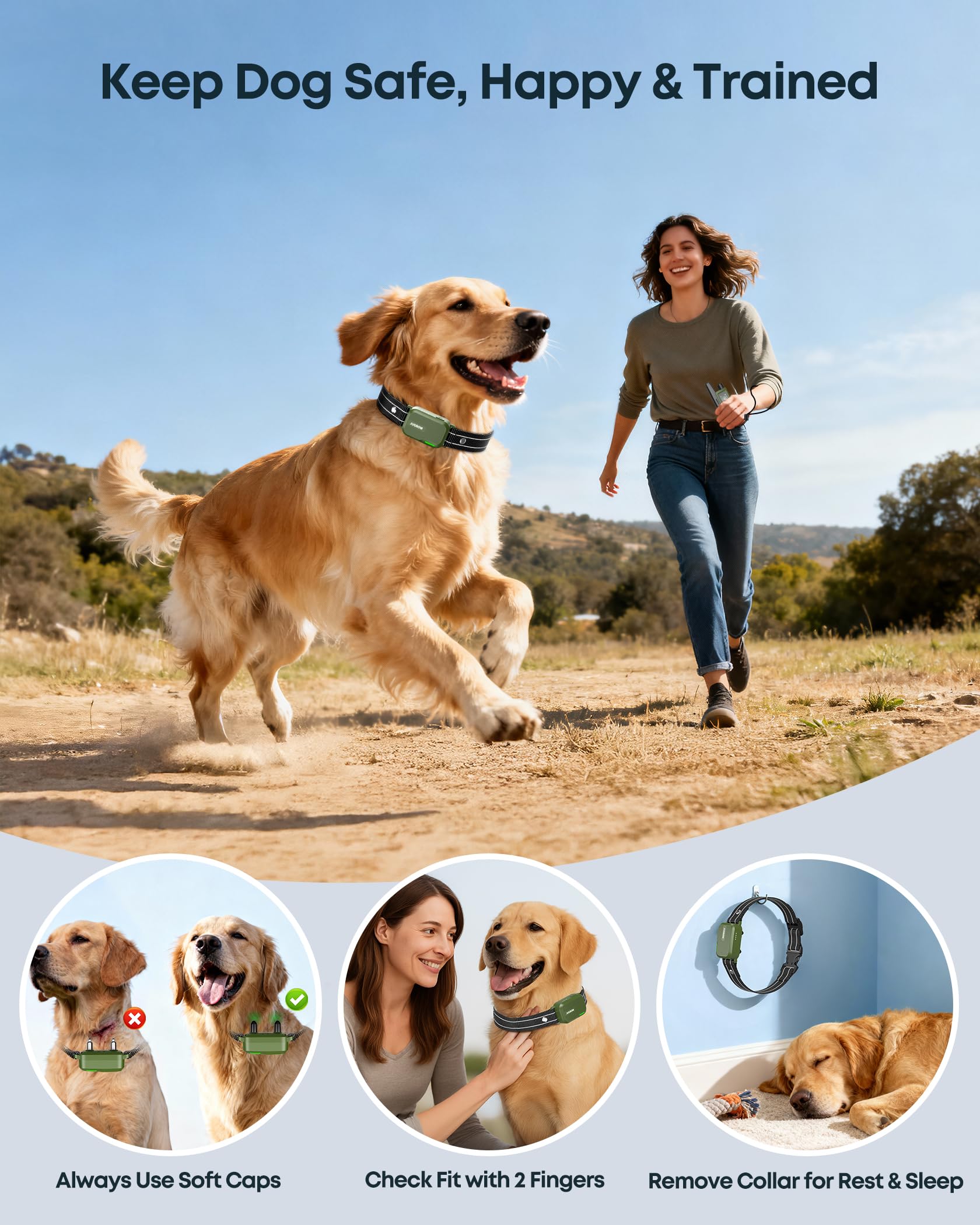 Dog Shock Collar - 4500FT Dog Training Collar with Remote for 10-120lbs Dog