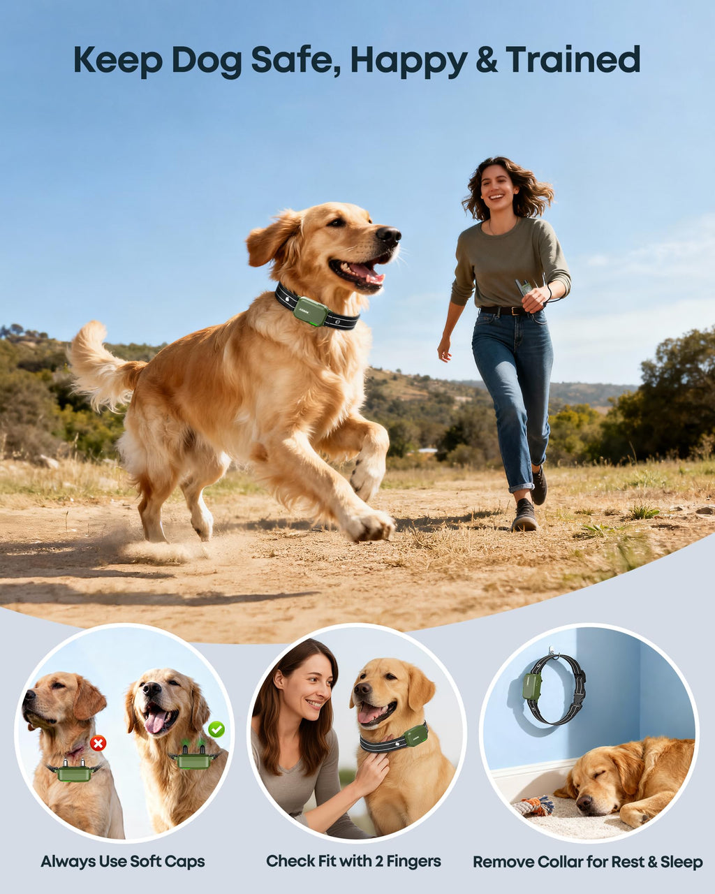 Dog Shock Collar - 4500FT Dog Training Collar with Remote for 10-120lbs Dog