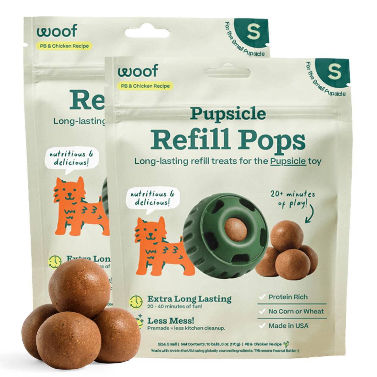 WOOF Pupsicle Birthday Refill Pops Dog Treats, XL
