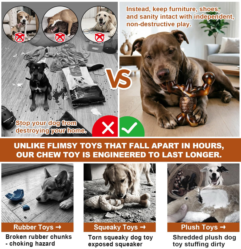 MOXIKIA Heavy Duty Dog Chew Toy for Aggressive Chewers, Medium Large Breed