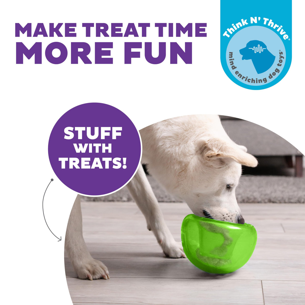 Outward Hound Snoop Interactive Treat Dispensing Dog Toy, Green, 5"