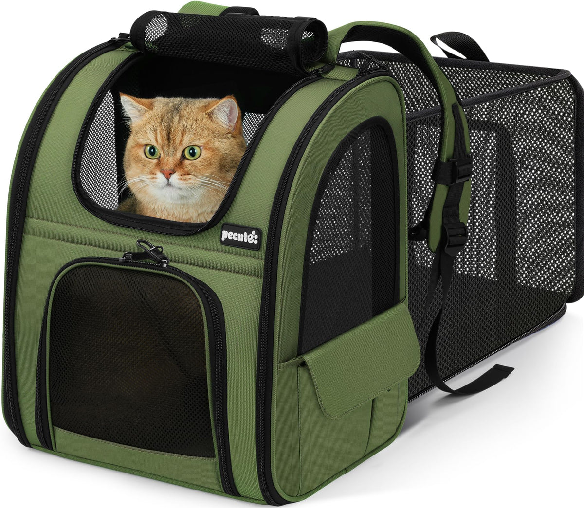 pecute Cat Backpack Expandable, Cat Carrier Backpack with Acrylic Window