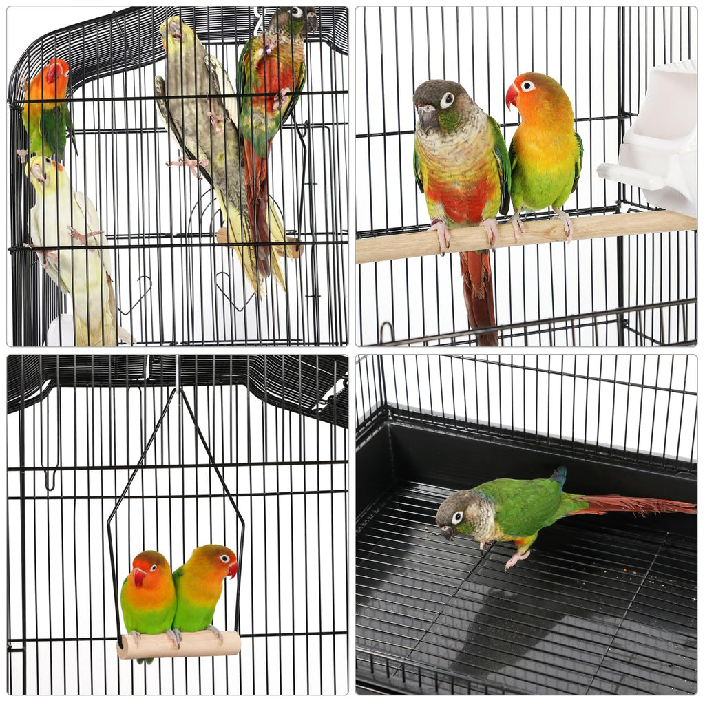 Yaheetech 64'' Open Top Bird Cage for Parakeets & Cockatiels, Black