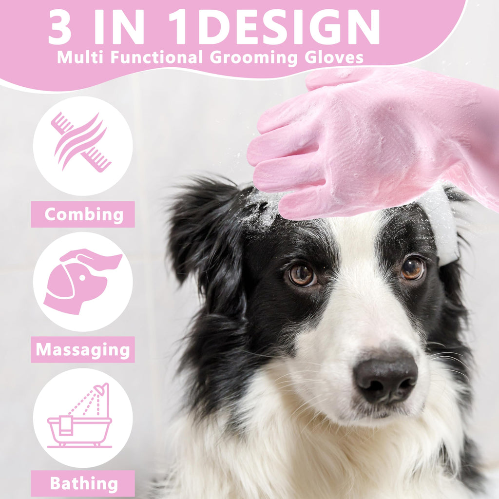Maiiu Pet Grooming Gloves—Dog Washing Gloves with High-Density Teeth