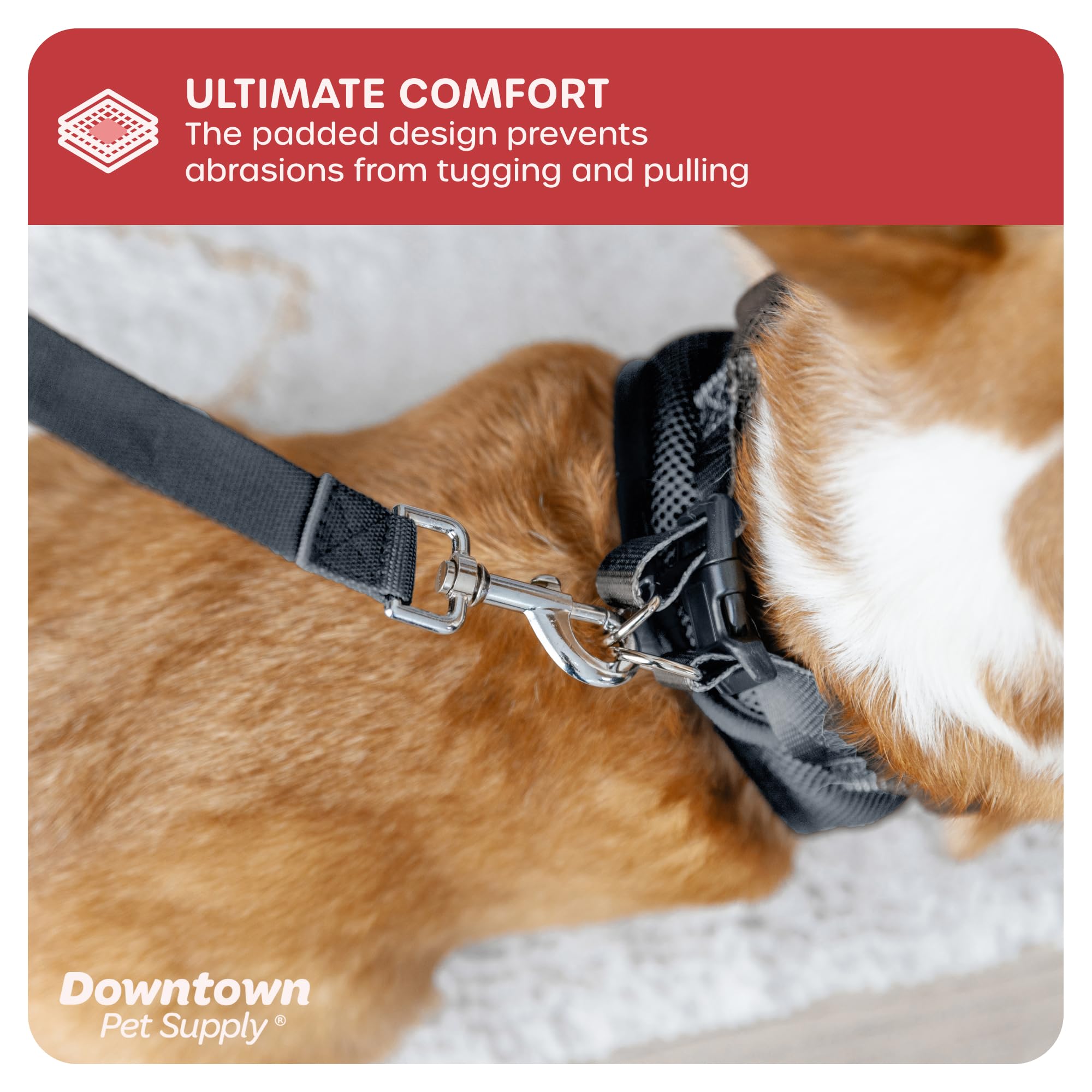 Downtown Pet Supply Step-in Dog Harness – No Pull, Adjustable Padded Mesh with Reflective Trim, Secure Buckle Strap – Comfortable & Breathable Small Dog Harness, Large, Charcoal