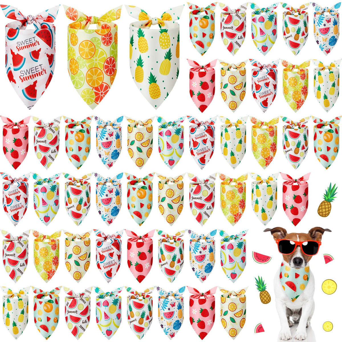 Weewooday 50 Pcs Christmas Red and Green Plaid Dog Bandanas Bulk for Medium