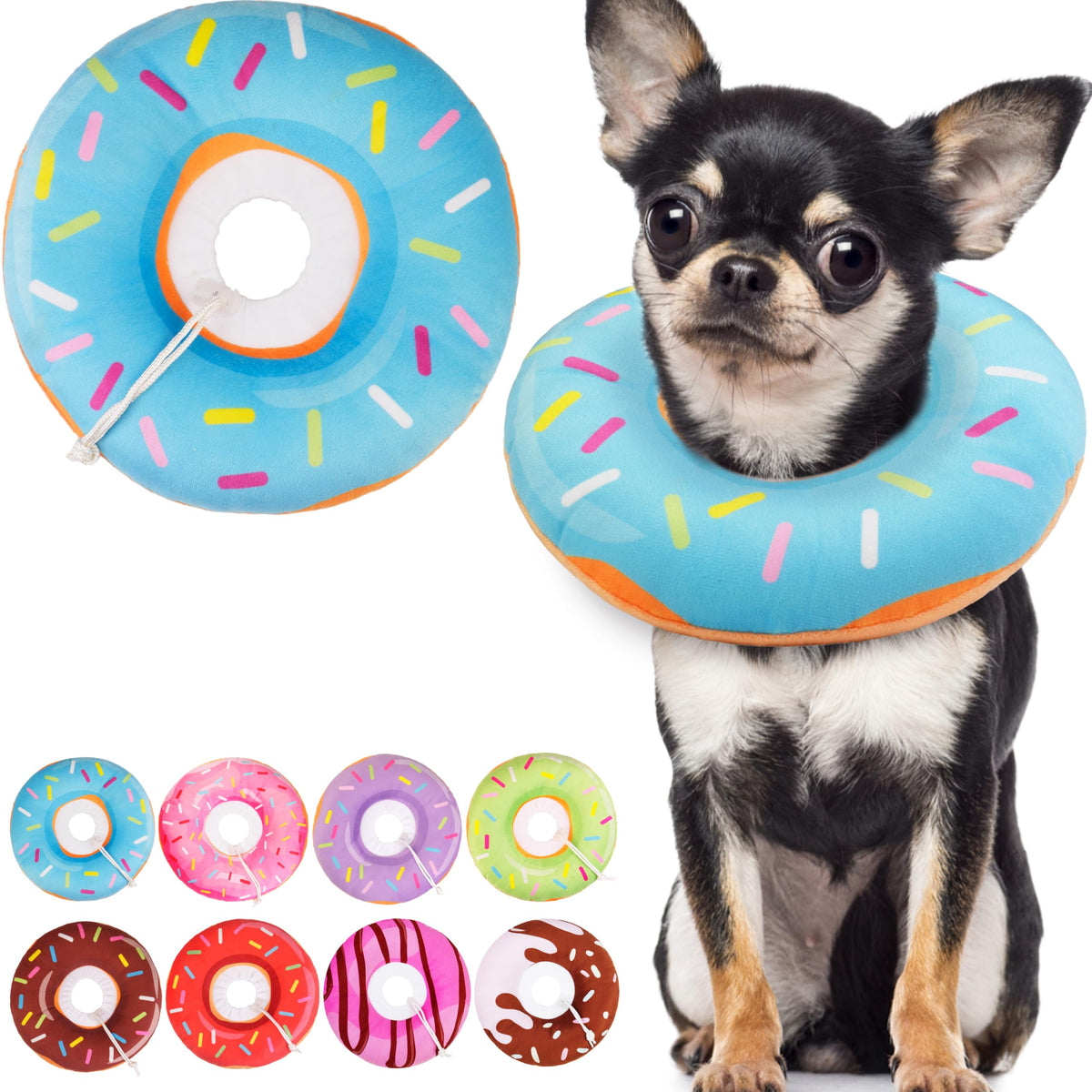 WONONE Cat Cone Collar Soft, Adjustable Cat Recovery Collars Spay Cones to Stop Licking, Cute Kittens Donut E Collar After Surgery, Anti-Lick Wound Healing Elizabetan Collars for Kittens (Pink, Small)