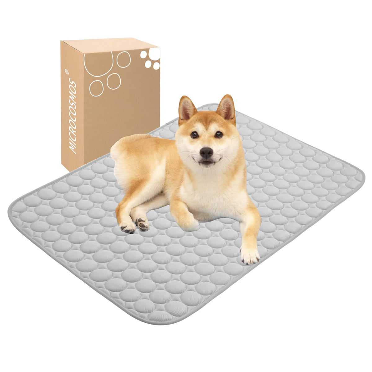 MICROCOSMOS Summer Cooling Mat & Sleeping Pad- Water Absorption Top, Easy Carry, EZ Clean, Materials Safe. Keep Cooling for Pets, Kids and Adults.(Navy Blue, 40" x 28")
