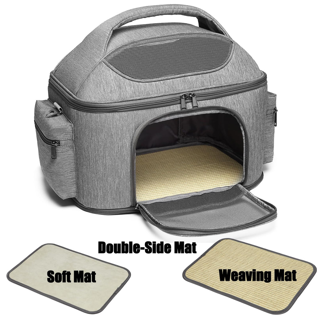 Large Fat Cat Carrier Fit up to 20 Pounds, Small Puppy Pet Travel Carrier, Car Seat Secure and Collapsible Soft Side Carrier Airline Approved Under Seat