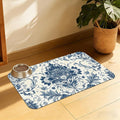 Vintage Floral Paisley Pet Feeding Mat, Absorbent Dog Cat Bowl Pad, Quick Dry, No Stains, Non-Slip Backing – 12x20 Inch