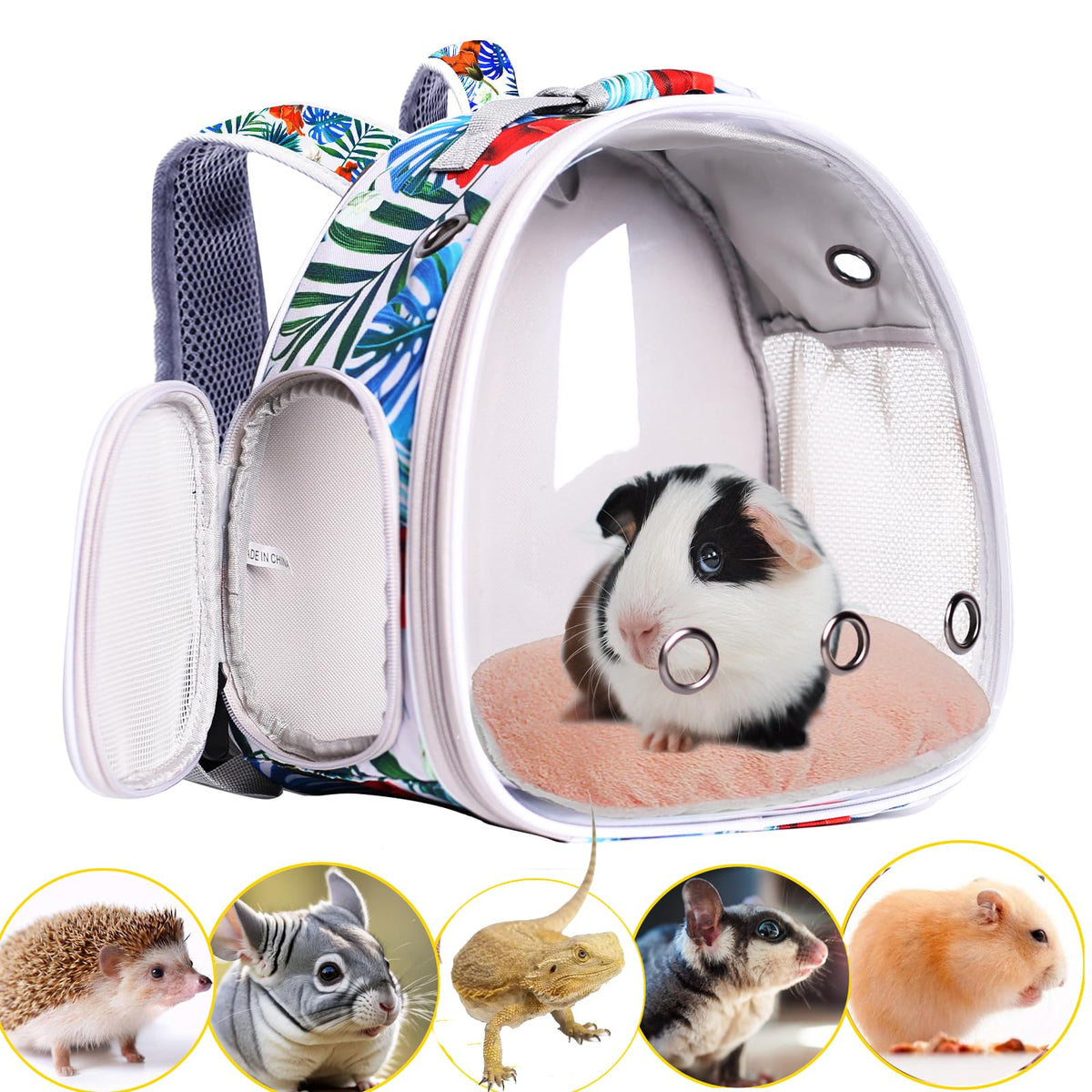 Guinea Pig Carrier,Guinea Pig Carrier for 2,Ventilation Carrier for Bearded Dragon,Reptile Travel Carrier for Lizards Sugar Glider Hedgehog Rat Parrot Birds,Airline Approved Green