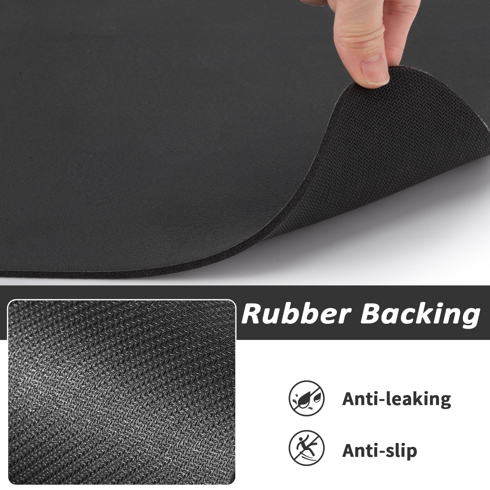 HotLive Dog Food Mat - Absorbent Cat Mat for Food and Water, No Stains Pet Feeding Bowl Mat, Easy to Clean Pet Placemats, Quick Dry Dog Water Dispenser Mat for Messy Drinkers | Paw Black 16"x 24"