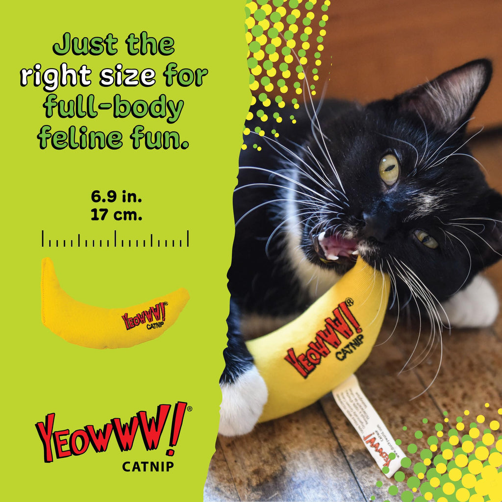 Yeowww! Catnip Chi-CAT-a Banana Toy for Cats - 7 Inches - Durable Cotton Twill - Made in the USA - Stuffed with Organically Grown Catnip