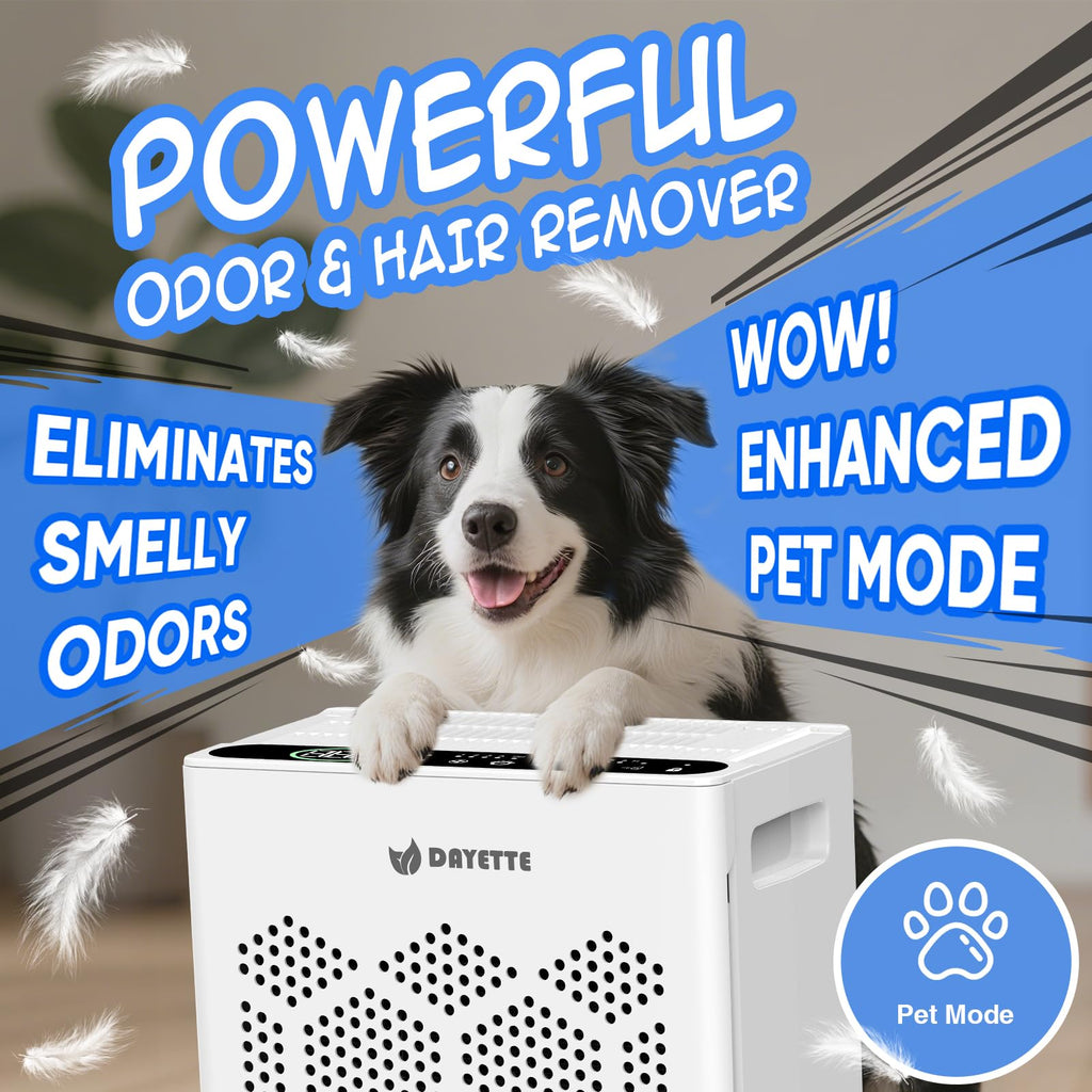 DAYETTE Air Purifiers for Home Large Room Up to 1800 Ft² with Fragrance, Smart WiFi Alexa Control,Auto Mode, HEPA 14 Air Purifier with Washable Prefilter for Bedroom, Dorm Room, Pets, Office
