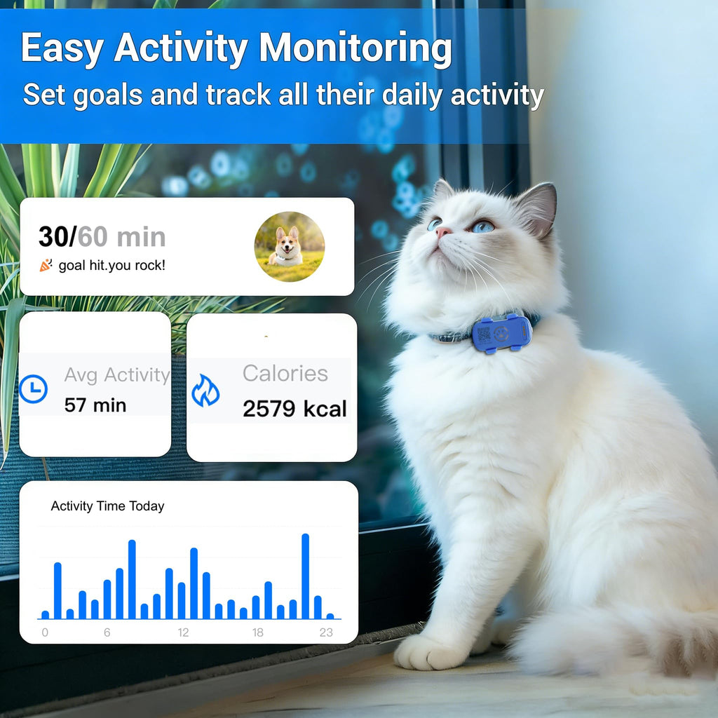 GPS Dog Tracker, Real-time Pet Location Tracker Anti Lost Dog GPS Collar Fit Most Pet Collars, Virtyal Fence, Lighting Flash&Audible Seek Mode,Subscription Needed