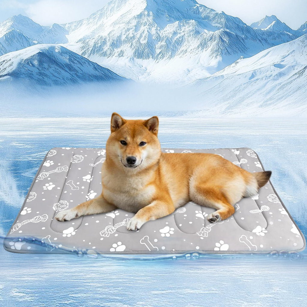 Self Dog Cooling Mat 39”x 59”,Color-Changing,Foldable and Washable,Grey