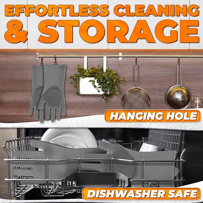 Cat & Dog Washing Gloves for Bathing – 2-in-1 Design Dog Scrubbing Gloves for Grooming, Massaging, and Paw Cleaning
