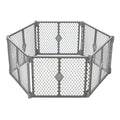 MyPet 8-Panel Paws Petyard, Gray Dog Playpen, Durable & UV-Resistant Puppy Playpen, Indoor/Outdoor Portable Dog Pen, Adjustable for Your Pet's Comfort, Friendly Design for Happy Pets
