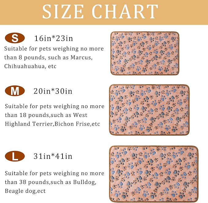 1 Pack 3 Blankets Super Soft Fluffy Premium Fleece Pet Blanket Flannel Paw Printed Throw for Dog Puppy Cat (Medium 30x20'', Beige, Grey, Navy)