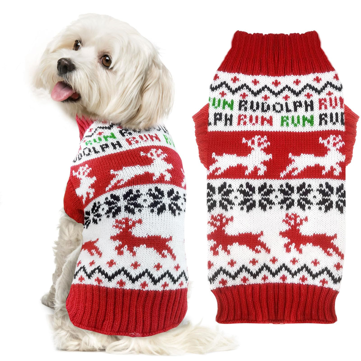 DOGGYZSTYLE Dog Christmas Sweater Xmas Pet Clothes Cute Striped Gingerbread Man Costume Holiday Puppy Cat Jumpers Outfits New Year Gifts for Small Medium Large Dogs(Red Gingerbread Man,XXS)