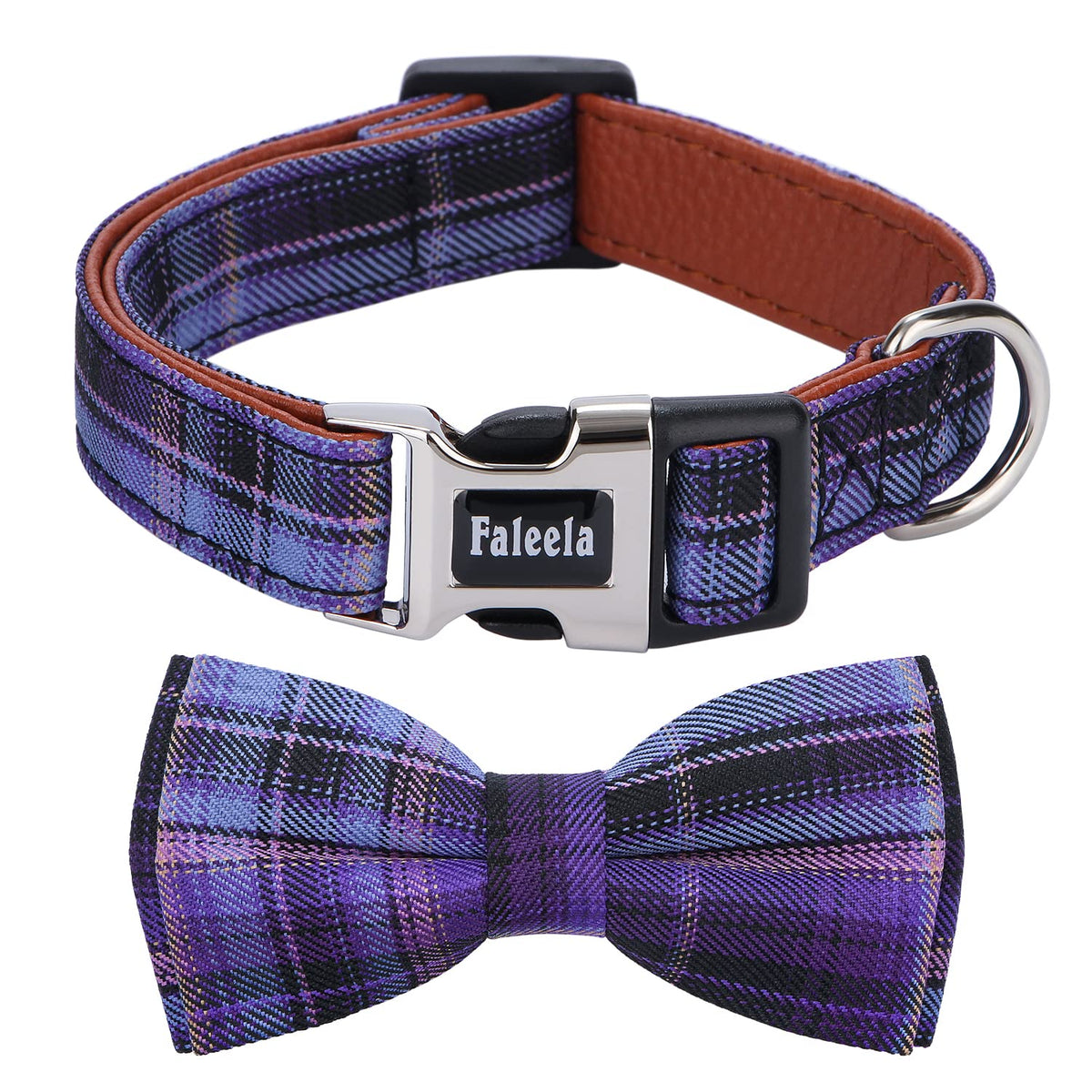 Faleela Cute Soft Girl Christmas Dog Collar with Bow, Bowtie Dog Collar for Boy,Detachable Adjustable Collar for Small Medium Large Pet