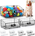 Mimorou 3 Pack Metal Dog Toy Baskets Multi-sized Foldable Dog Toy Bins Box Storage Container Organizer for Living Room Area Decorative Pet Accessories Coat Clothing Storage Holder Baskets(Black)