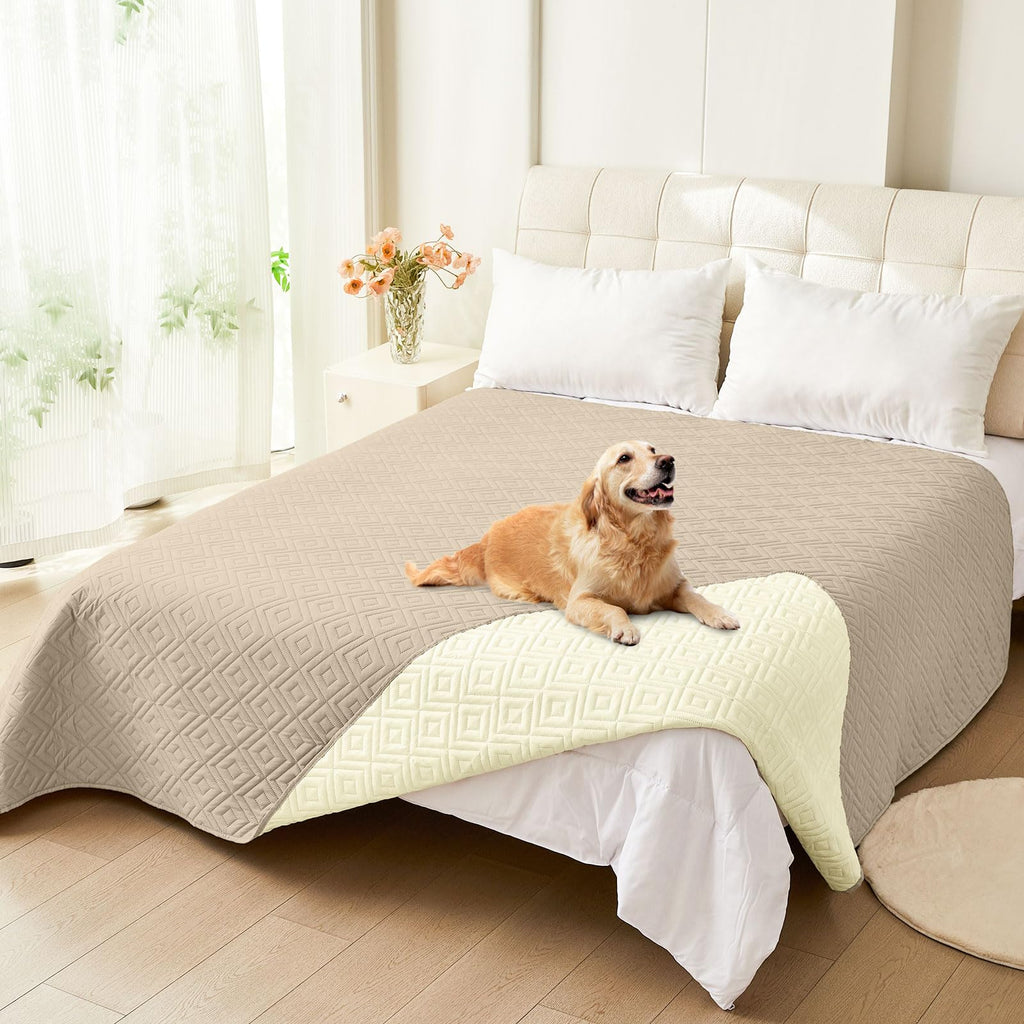hyha Waterproof Reversible Dog Blanket, Pet Blanket for Sofa Couch