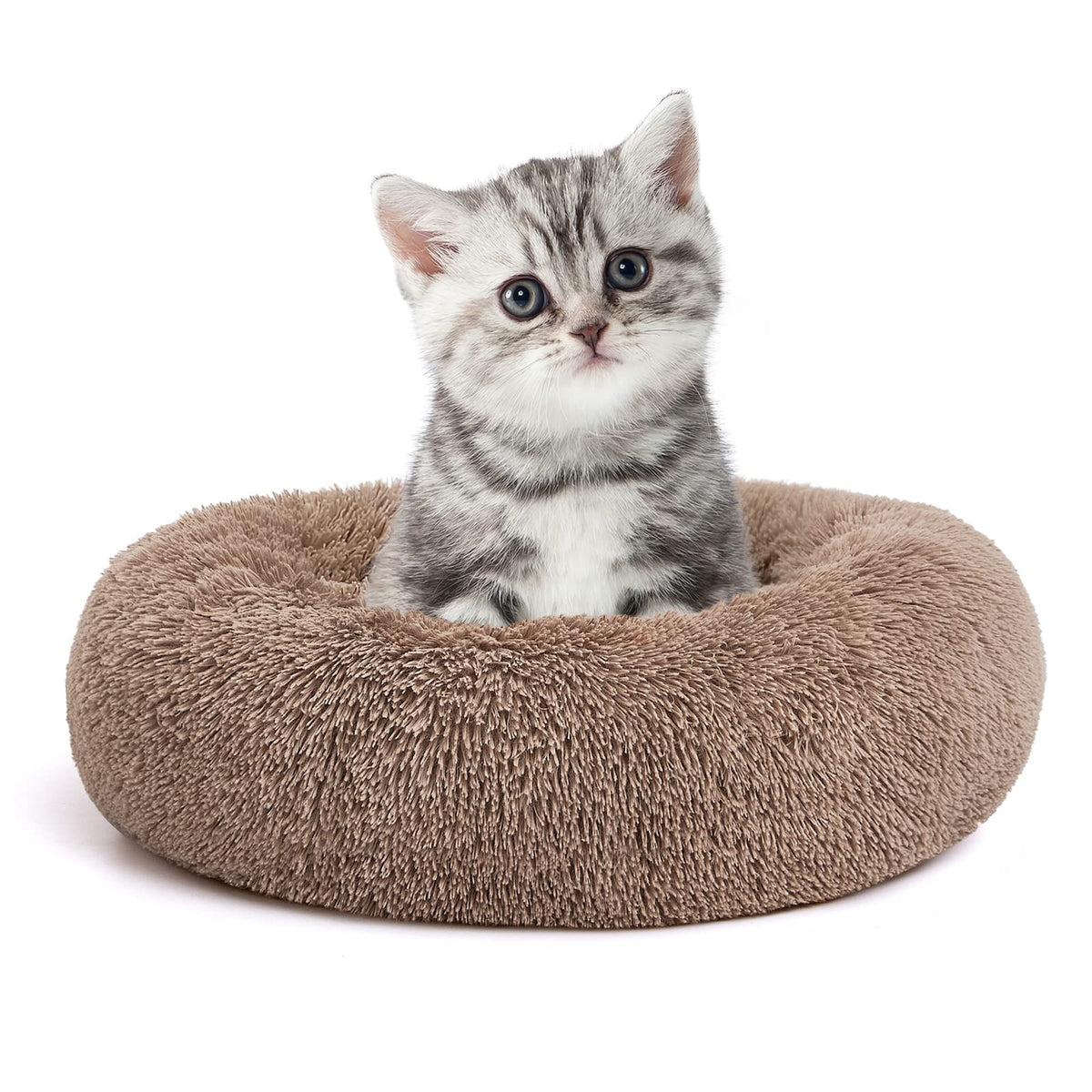 MIXJOY Orthopedic Dog Bed Comfortable Donut Cuddler Round Pet Beds Ultra Soft Washable Dog and Cat Cushion (20''/23''/30'') (23'', Pink)