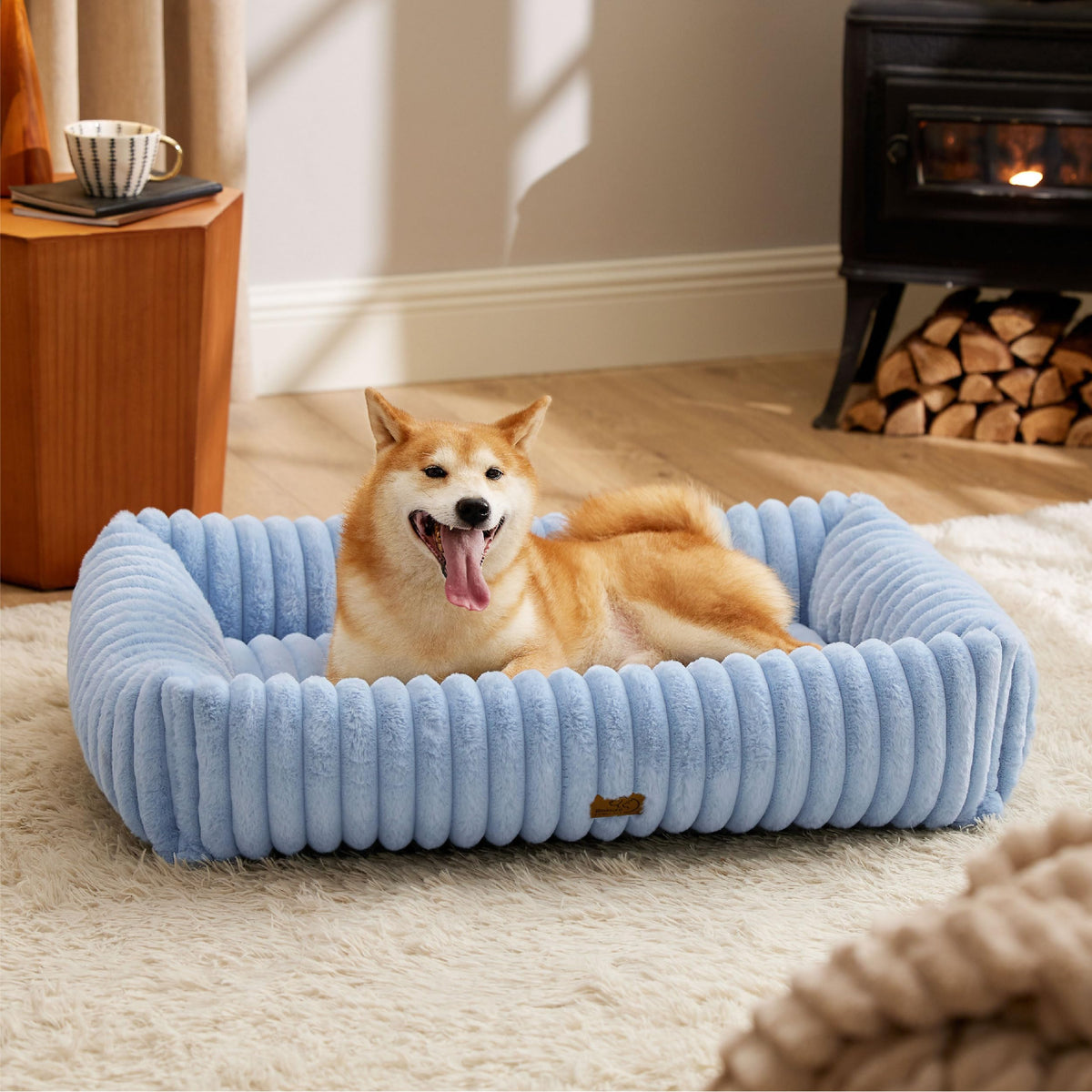 Bedsure ComfyFleece® Cute Dog Beds Large Sized Dog Washable，36in Cream