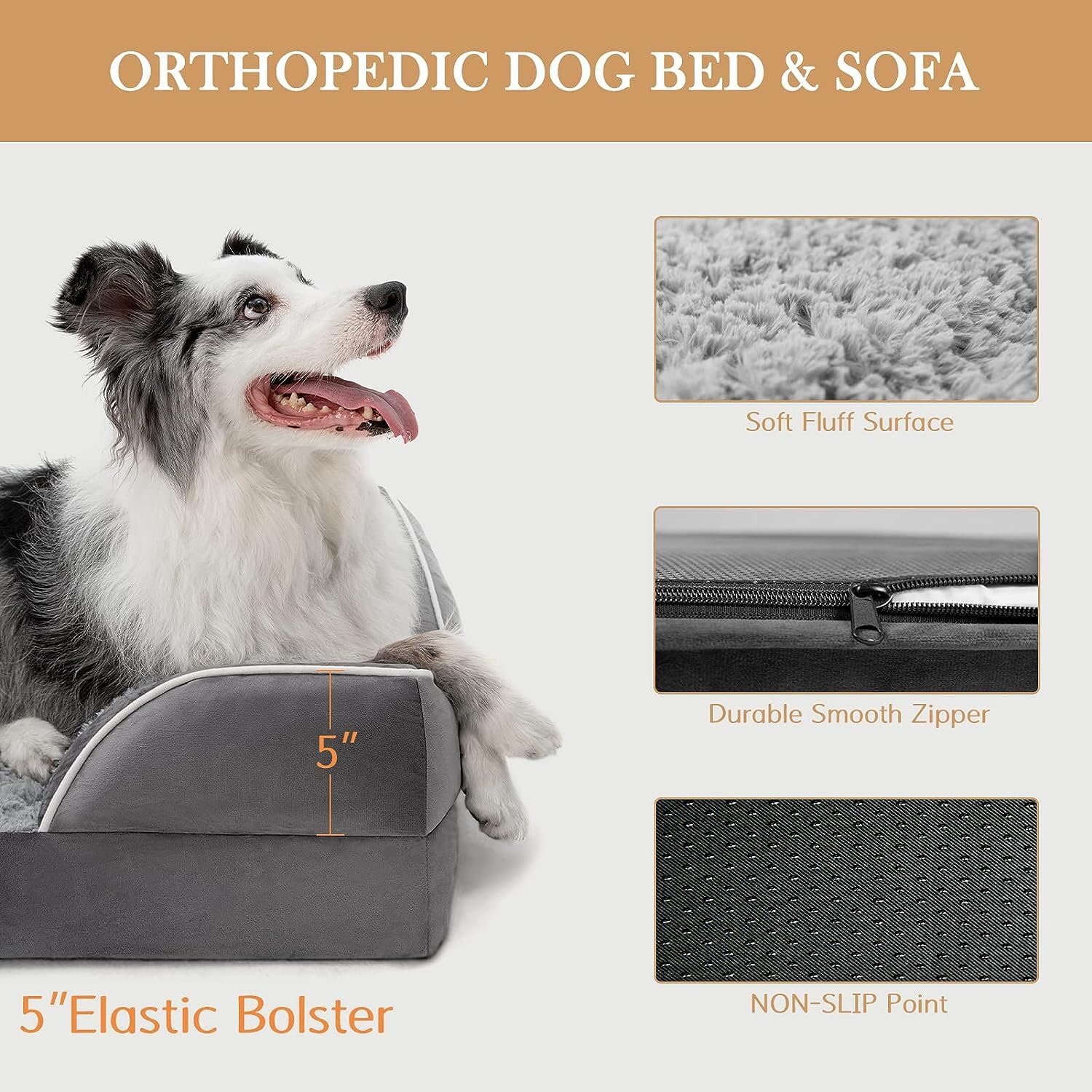 Comfort Expression Waterproof Orthopedic Dog Beds for Extra Large Dog