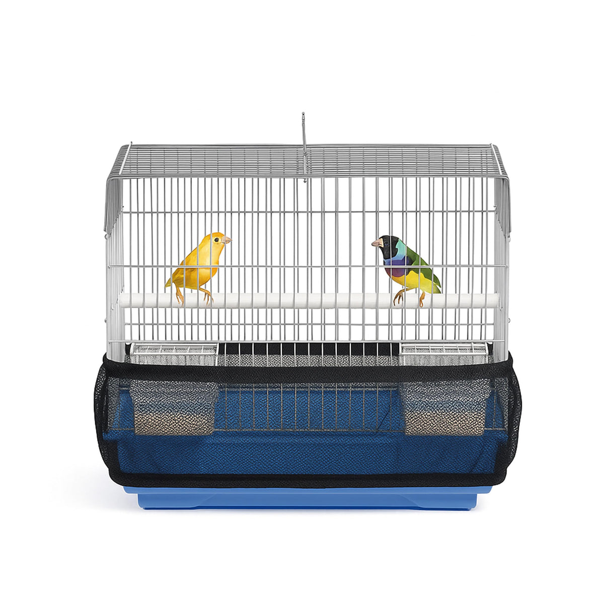 KNUTI Universal Bird Cage Seed Catcher Universal Mesh Skirt Cover Stretchy Small Animal Cages Cover Pet Removable Durable Protector (Seed Catcher)