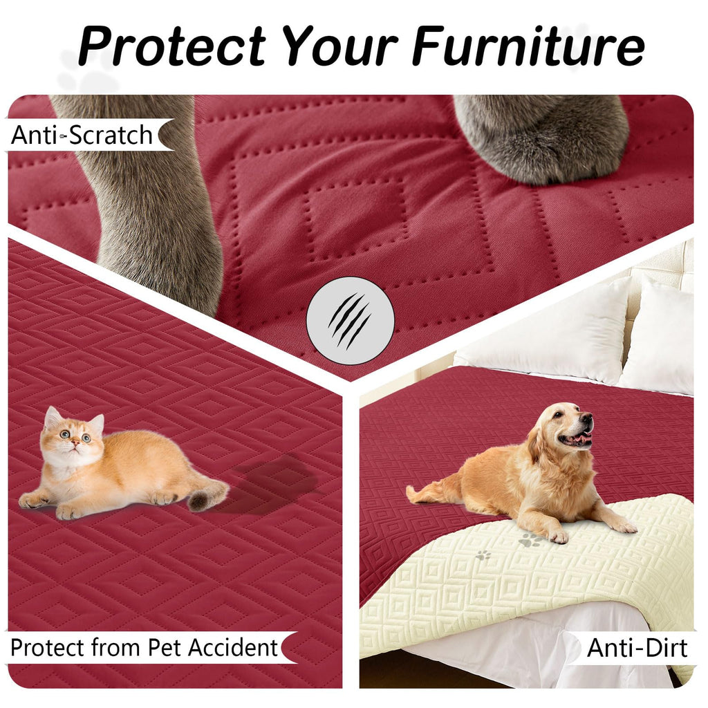 hyha Waterproof Reversible Dog Blanket, Pet Blanket for Sofa Couch