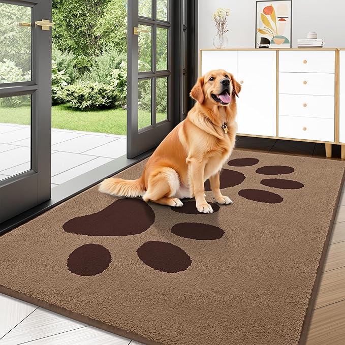 Buganda Dog Door Mat for Muddy Paws 47x24, Absorbent Doormat for Inside — 47.0"l X 32.0"w X 0.6"th