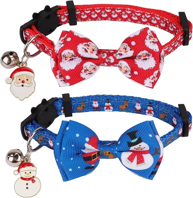 ADOGGYGO Halloween Cat Collar Breakaway, Pumpkin Cat Bow Tie Collar