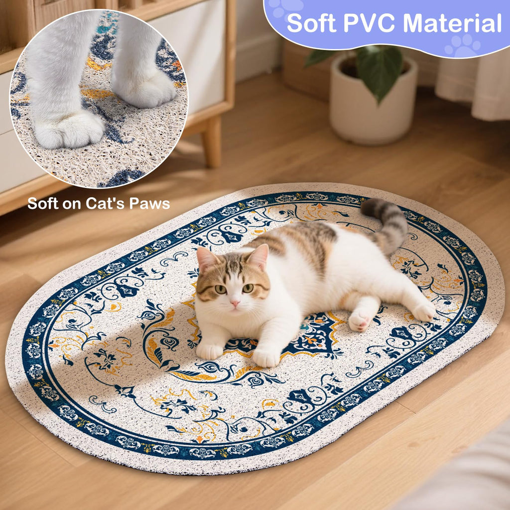 Bienbee Cat Litter Mat, 40" x 30" Dense Trapping Mesh for Litter Boxes
