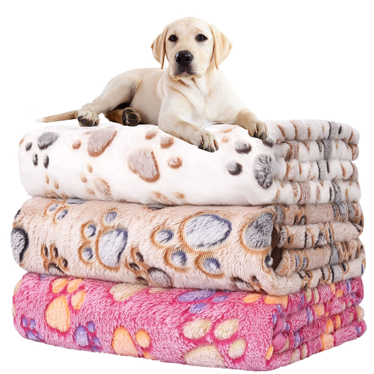 Rezutan 3 Pack Premium Soft Dog Blanket for Medium Dogs Puppy & Cat