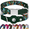 AirTag Dog Collar for Small Medium Large Breed - Adjustable Cute Pattern Dog Collar with Airtag Holder - Soft Leather Tracker GPS Apple Air Tag Pet Collars (Small, 12"-15" Neck Fit, Mushroom)