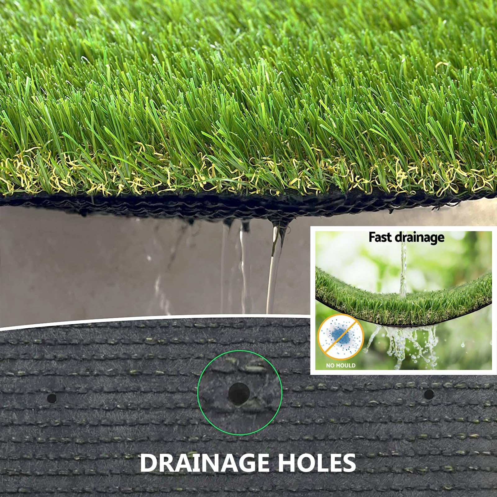 NINXANG Artificial Grass Rug Outdoor Indoor 11FTX53FT Fake Grass Carpet Green Synthetic Grass Pet Turf Realistic Faux Grass Rug with Drain Holes for Garden Lawn Landscape Balcony Home Decor Patio